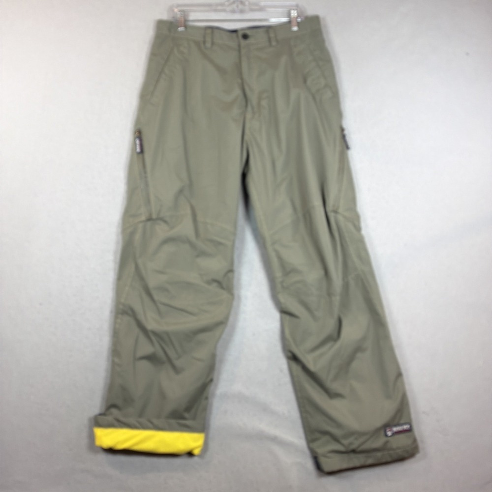 Vintage Bugle Boy Cargo Pants Mens 34x32 Green Baggy Lined Skater